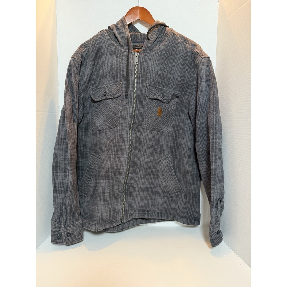 Brixton Hooded Full Zip Mens Size Medium Coastal Hooded Jacket Heavy Charcoal‎